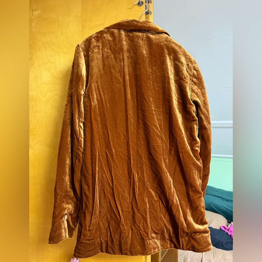 Anthropologie Velvet Blazer in Rich Brown - Picture 4 of 4